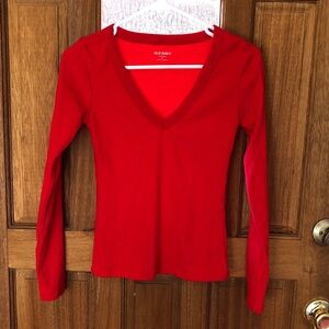 Old Navy Red Long Sleeve Tee